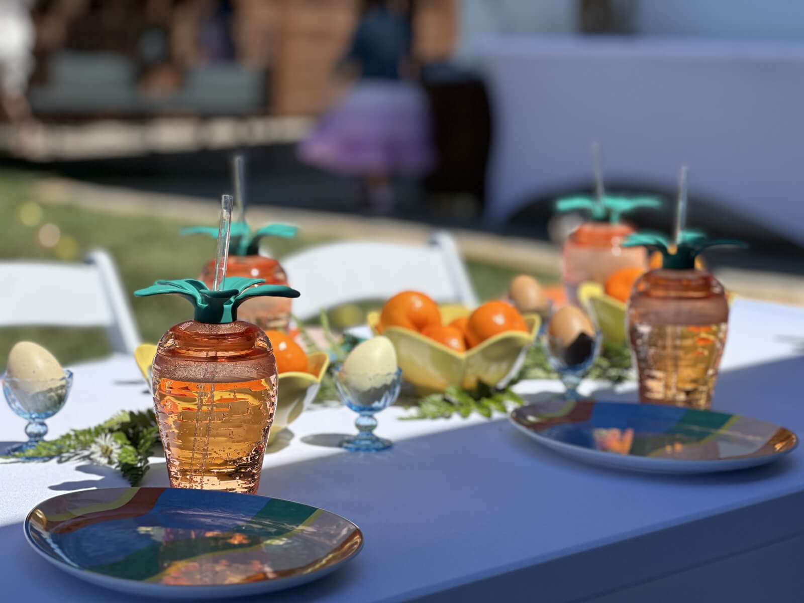 Easter tablescape styled for kids