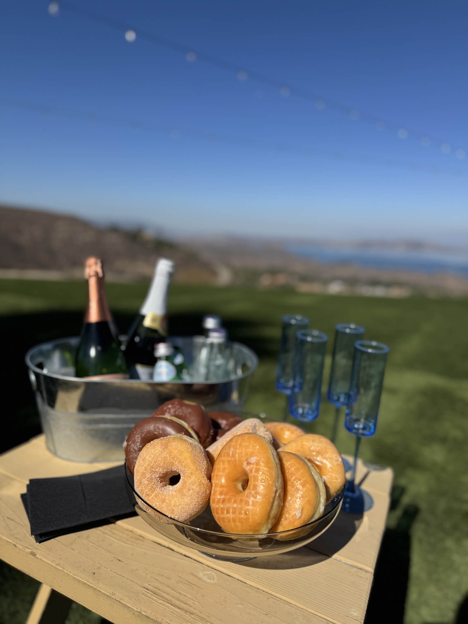Welcome brunch styled at a venue overlooking water