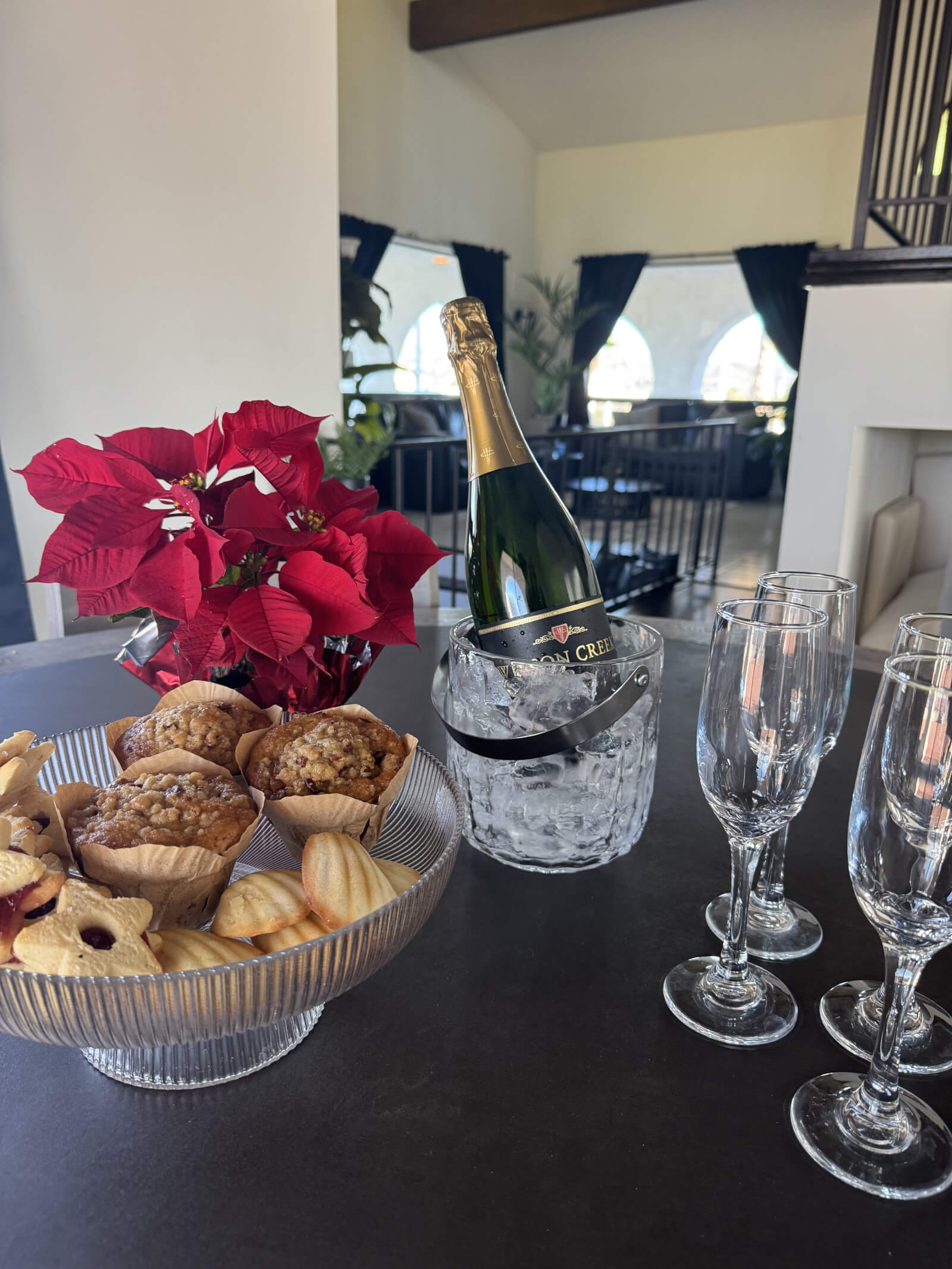 Welcome brunch tablescape ready for guests